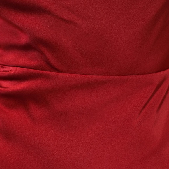 LULU’S Red Satin Cowl Neck Faux-Wrap Maxi Dress - Picture 5 of 7